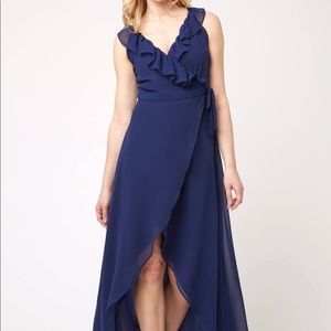 BB Dakota Ruffle Front Hi-Low Maxi Dress size S